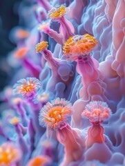 Obraz na płótnie Canvas Close Up of Flowers on Coral