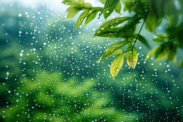 Close Up of Tree Branch With Water Drops