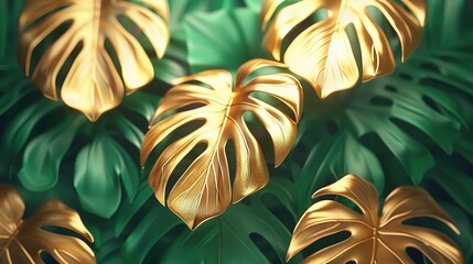 Luxury gold and nature green background 