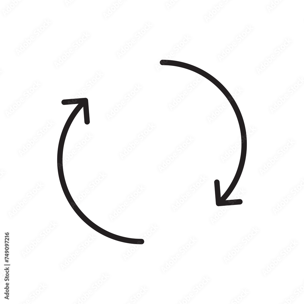 Poster refresh icon simple flat vector liner illustration on white background..eps