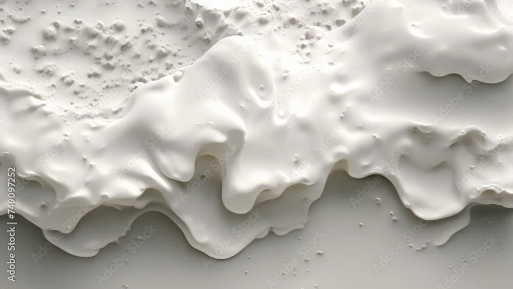 Poster detailed closeup of tiny sea foam bubbles merging and separating forming intricate patterns along th