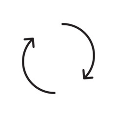  Refresh icon simple flat vector liner illustration on white background..eps