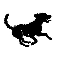 silhouette running dog for icon and symbol
