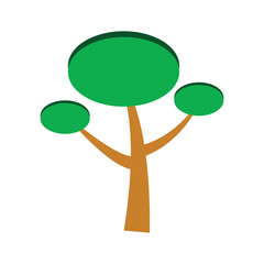 Cute Flat Tree Illustration