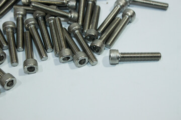 photo of L bolts with size 6 millimeters, with white background
