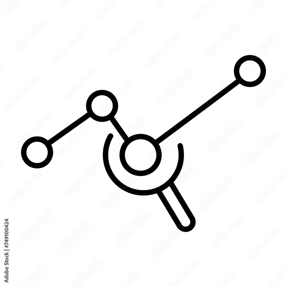 Aufkleber analytic vector thin line icon simple illustration on white background..eps