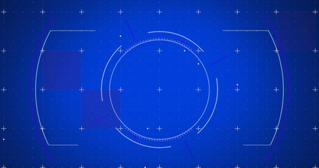 Image of scope scanning and white markers on blue background