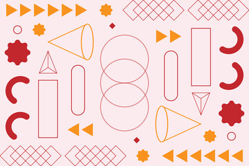 Abstract Memphis Shape Geometric Background Template 