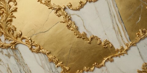 A touch of opulence vintage gold paper on nature marble perfect