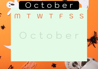 Obraz premium Plan Halloween with a spooky calendar