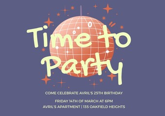 Celebrate in style, disco-themed invite