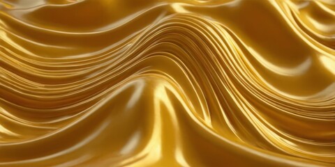 Abstract 3D Background with flowing liquid gold texture. Seamless golden texture.