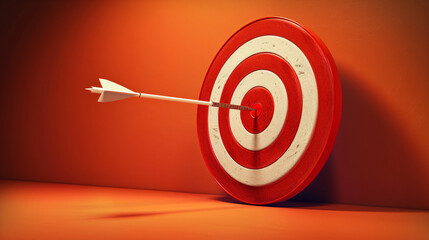 Grid red bullseye, business judgment investment financial field organized concept background