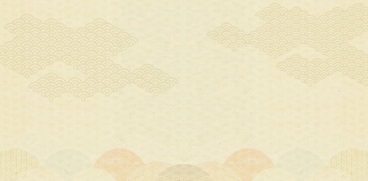日本伝統の和柄模様の和紙 ベージュカラーのテクスチャ素材 © skyhigh.ring