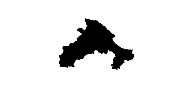 animated video of the map of Bejaia in algeria