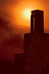 Acrylglasbilder Braun Golden Hour Beautiful Sunset On Catholic Church In Ikeja-Lagos, Nigeria, West Africa  © AO.O