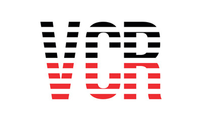 VCR three initial letter iconic line negative space minimal logo design vector template. monogram, abstract, wordmark, business, typography, minimalist, brand, company, flat, modern, unique, simple