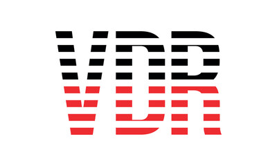 VDR three initial letter iconic line negative space minimal logo design vector template. monogram, abstract, wordmark, business, typography, minimalist, brand, company, flat, modern, unique, simple