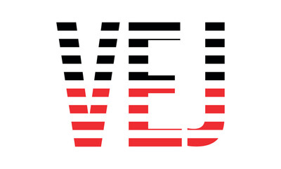 VEJ three initial letter iconic line negative space minimal logo design vector template. monogram, abstract, wordmark, business, typography, minimalist, brand, company, flat, modern, unique, simple