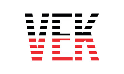 VEK three initial letter iconic line negative space minimal logo design vector template. monogram, abstract, wordmark, business, typography, minimalist, brand, company, flat, modern, unique, simple