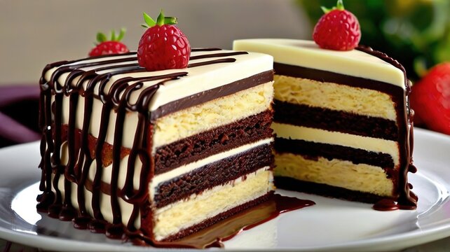 Chocolate Cake For Birthdays,Celebrations and for festivals ai generative