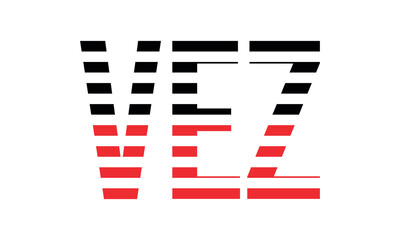 VEZ three initial letter iconic line negative space minimal logo design vector template. monogram, abstract, wordmark, business, typography, minimalist, brand, company, flat, modern, unique, simple