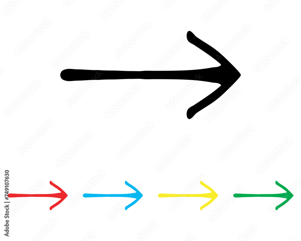 Poster right arrow icon vector. next icon sign symbol in trendy flat style. set elements in colored icons. 