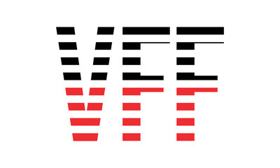 VFF three initial letter iconic line negative space minimal logo design vector template. monogram, abstract, wordmark, business, typography, minimalist, brand, company, flat, modern, unique, simple