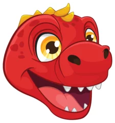 Photo sur Plexiglas Enfants Colorful vector illustration of a smiling dinosaur head