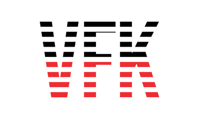 VFK three initial letter iconic line negative space minimal logo design vector template. monogram, abstract, wordmark, business, typography, minimalist, brand, company, flat, modern, unique, simple