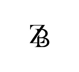 Initial Letter Logo. Logotype design. Simple Luxury Black Flat Vector ZB