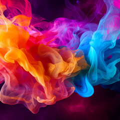 Abstract composition of colorful smoke trails. - obrazy, fototapety, plakaty