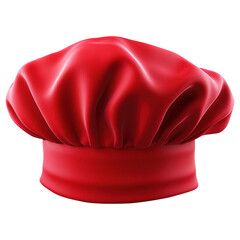 Red chef hat isolated on transparent background Remove png, Clipping Path, pen tool