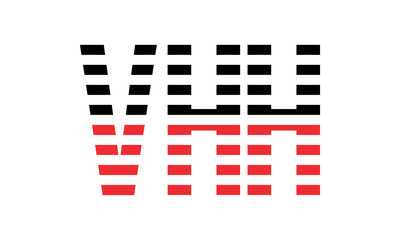 VHH three initial letter iconic line negative space minimal logo design vector template. monogram, abstract, wordmark, business, typography, minimalist, brand, company, flat, modern, unique, simple