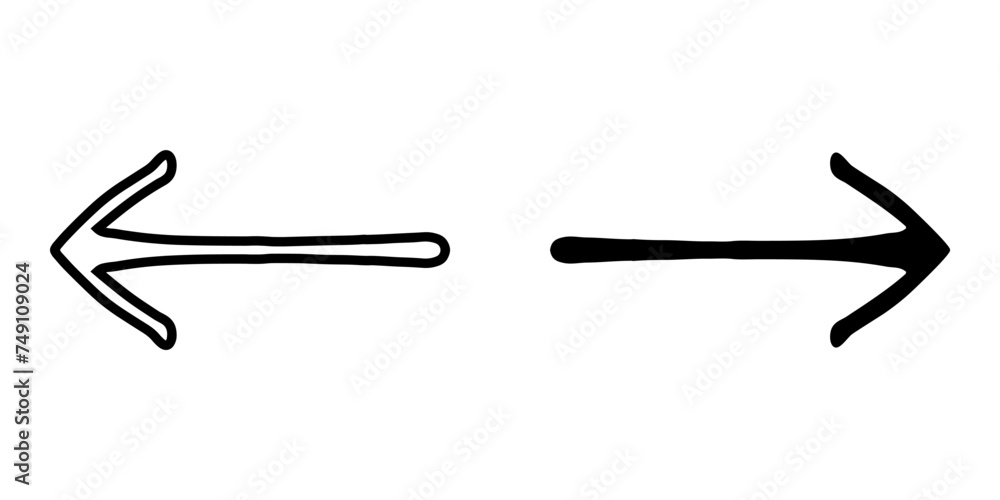 Aufkleber left right arrow icon vector. next icon sign symbol in trendy flat style. move backward and forward 