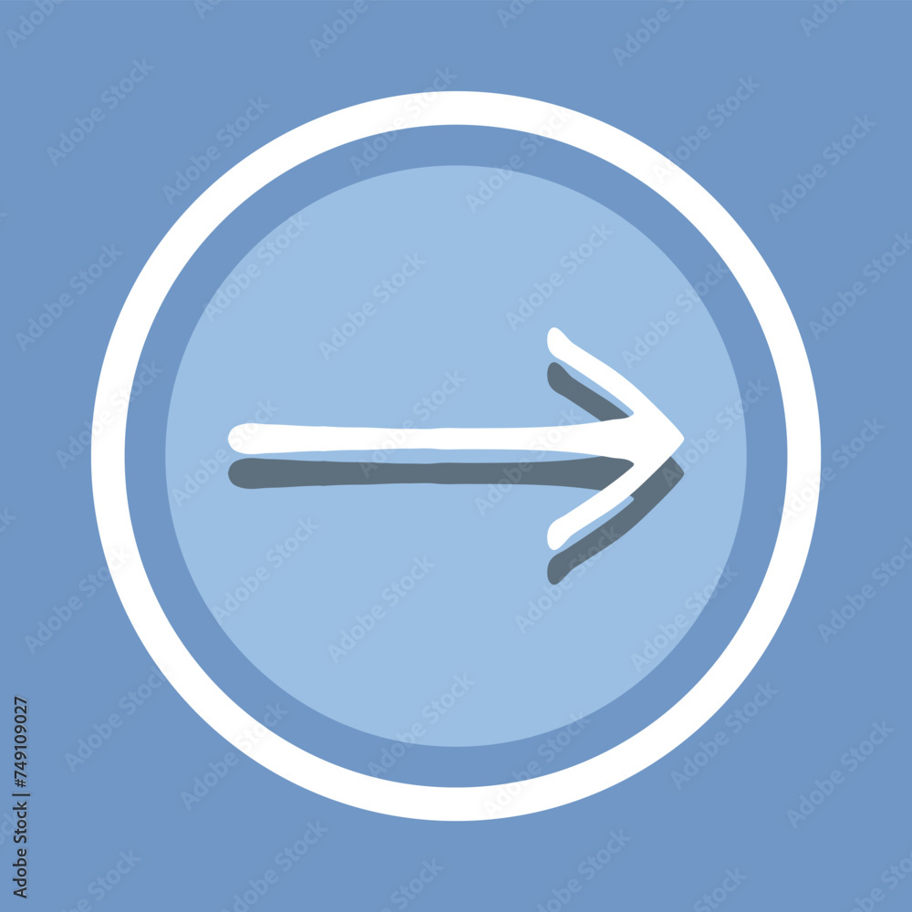 Poster right arrow icon vector. right arrow icon vector in trendy flat style. move forward icon image, move