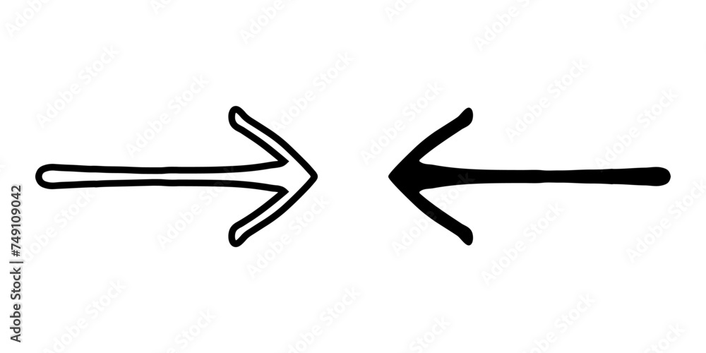Poster right left arrow icon vector. next icon sign symbol in trendy flat style. move forward and backward 