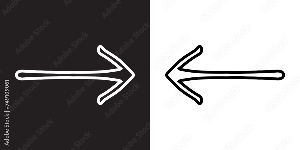 Poster right left arrow icon vector. next icon sign symbol in trendy flat style. move forward and backward 