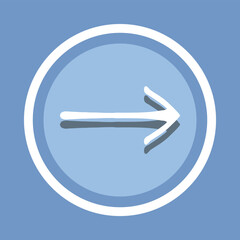Right arrow icon vector. Right arrow icon vector in trendy flat style. Move forward icon image, Move forward icon illustration isolated on blue background