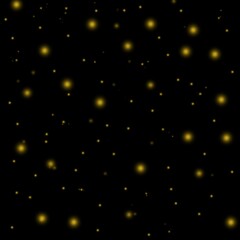 Fototapeta na wymiar Confetti sparkle yellow light element, Sparkling stars ornament yellow light design black background