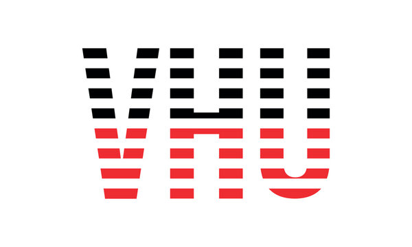 VHU three initial letter iconic line negative space minimal logo design vector template. monogram, abstract, wordmark, business, typography, minimalist, brand, company, flat, modern, unique, simple