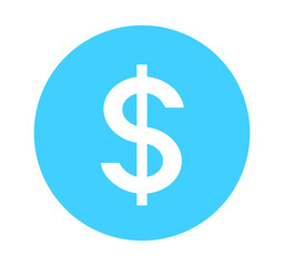 シンプルな水色のドルマーク