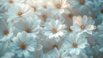 White flowers background. Macro of white petals texture