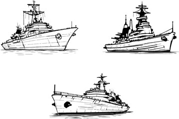 Nautical Mastery, Sketches of Warships and Vessels on the High Seas