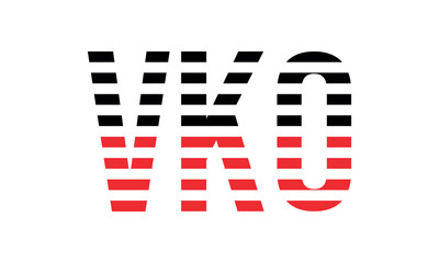 VKO three initial letter iconic line negative space minimal logo design vector template. monogram, abstract, wordmark, business, typography, minimalist, brand, company, flat, modern, unique, simple