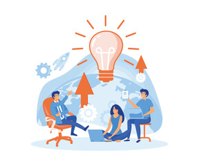 Business Idea concept. Development process, Innovation product, and creative idea. flat vector modern illustration 