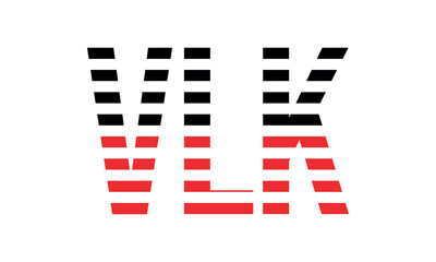 VLK three initial letter iconic line negative space minimal logo design vector template. monogram, abstract, wordmark, business, typography, minimalist, brand, company, flat, modern, unique, simple