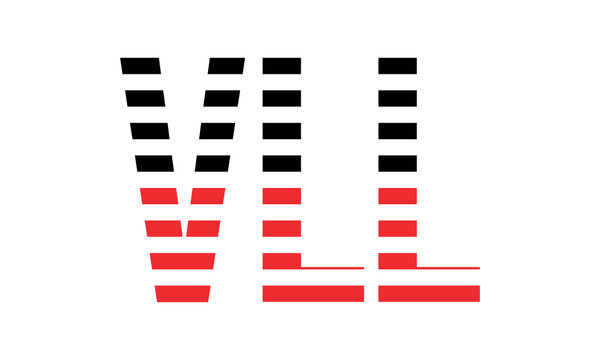 VLL three initial letter iconic line negative space minimal logo design vector template. monogram, abstract, wordmark, business, typography, minimalist, brand, company, flat, modern, unique, simple