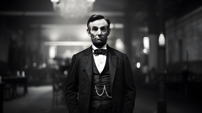 Abraham Lincoln: A Symbol of Leadership and Intellectual Brilliance in Monochrome
