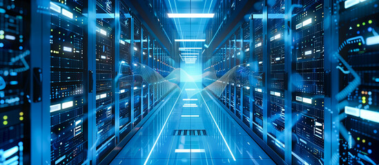 server room, data cloud storage, big databases center. future technology concept background